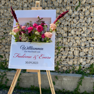 3D Polaroid Willkommens Schild Blumen Box mit Acryl